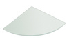 Półka narożna 200x200x8mm, szkło mleczne