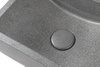 CREST R umywalka betonowa z korkiem, 40x22cm, czrany granit