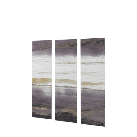 Obraz w ramie „Noir Sands Triptych” – złoty, 28 × 2,3 × 88 cm, zestaw 3 szt.