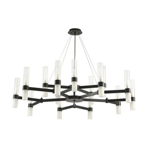 Lampa wisząca CANDELA-15, 120 cm - 15-ramienna oprawa sufitowa czarna
