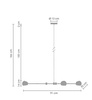 Lampa wisząca ASTRONOMY-3, 175 cm - biała