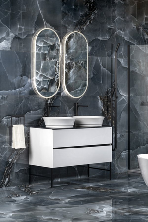 ODETTA szafka umywalkowa 118x50x43,5cm, biały połysk