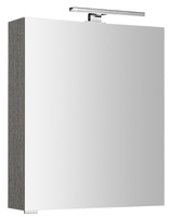 MIRRÓ szafka z lustrem, oświetlenie LED, 60x70x16cm, lewa/prawa, dąb srebrny