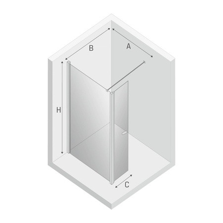 KABINA NEW SOLEO BLACK WALK-IN U 100x195 CZYSTE 6mm ACTIVE SHIELD