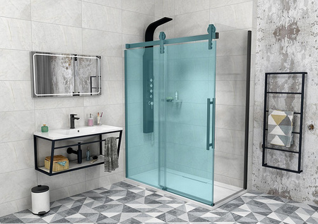 VOLCANO BLACK ścianka boczna 1000 mm, szkło czyste