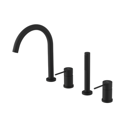 ULTRAMIX 4-otworowa bateria wannowa na brzeg wanny, czarny mat