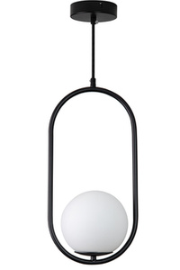 Lampa wisząca COSTA SOLO 40 cm - czarny stelaż, biały klosz