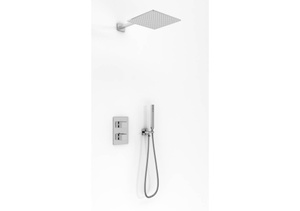 EXCELENT Chrom Zestaw termostatyczny prysznicowy z deszczownicą 20cm i słuchawką