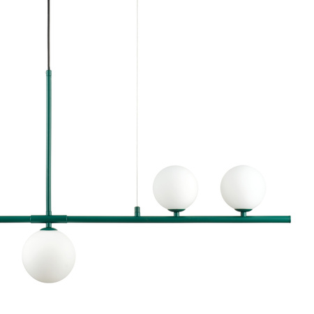Lampa wisząca MODERNO 80 cm -szmaragdowa z białymi kloszami