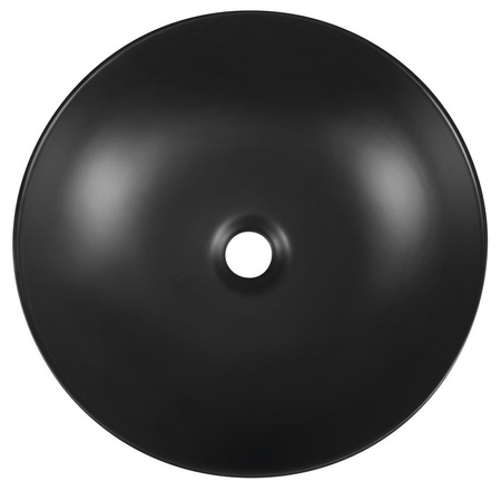 RONDANE umywalka ceramiczna nablatowa, średnica 41cm, czarny mat
