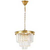 NOWOCZESNY ŻYRANDOL KRYSZTAŁOWY MOSIĘŻNY CAPRIA D30