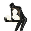 Lampa podłogowa WOMAN-2 BLACK 190 cm czarna figura kobiety z białymi kloszami