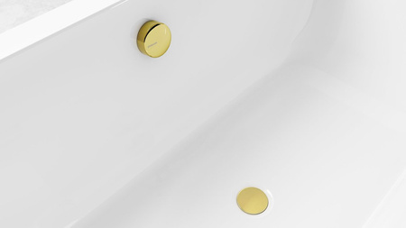 Zestaw odpływowy z korkiem automatycznym, długość 800mm, korek 72mm, złoty