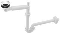 URBINO syfon umywalkowy oszczędzający miejsce, korek klik-klak, 5/4", odpływ 32mm, biały