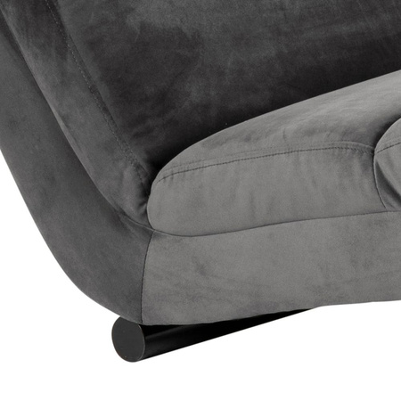 Szezlong Slinky – dark grey welur, pikowania poziome ACTONA