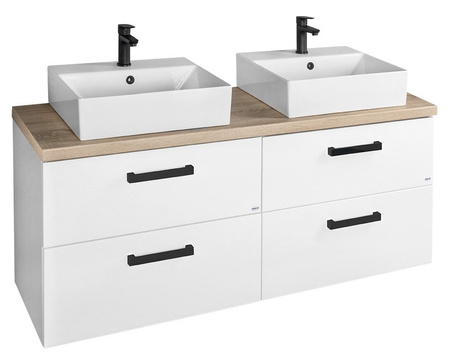 VEGA zestaw łazienkowy, szerokość 104 cm, biały/dąb platin