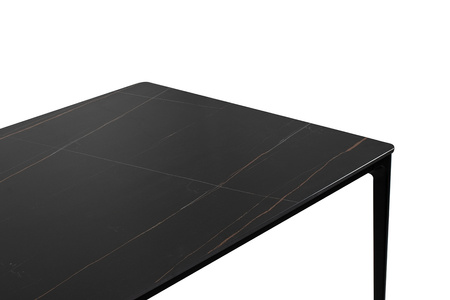 Stół SLIM 140x80 czarny - ceramiczny      marmur, aluminium