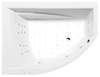 TANDEM L wanna z hydromasażem, 170x130x50cm, Attraction Hydro-Air, chrom
