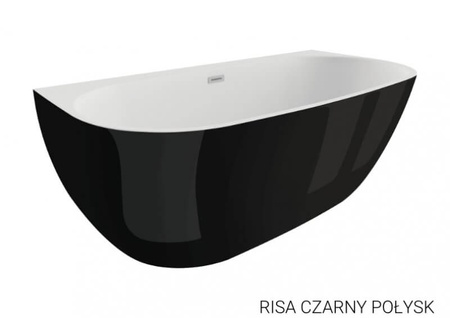 Wanna  wolnostojąca przyścienna 170x80 RISA CZARNA połysk*