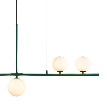 Lampa wisząca MODERNO 80 cm -szmaragdowa z białymi kloszami