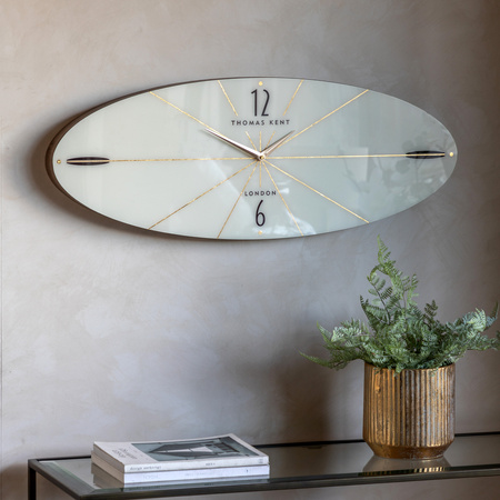 Greenwich Ellipse Wall Clock Snow White 80cm