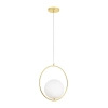 Lampa wisząca COSTA ROUND 35 cm - złota ring z białym kloszem