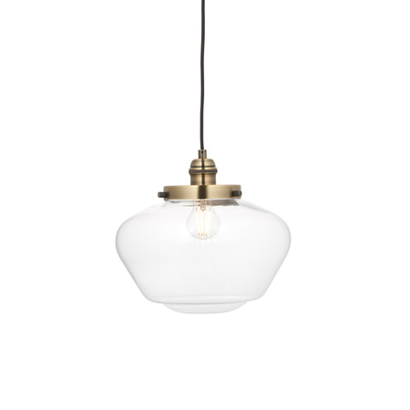 Camberley 1 Pendant Light Antique Brass Clear