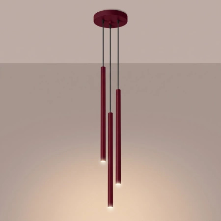 Lampa wisząca PASTELO 3P burgund