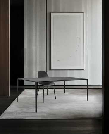 Stół SLIM 140x80 czarny - ceramiczny      marmur, aluminium