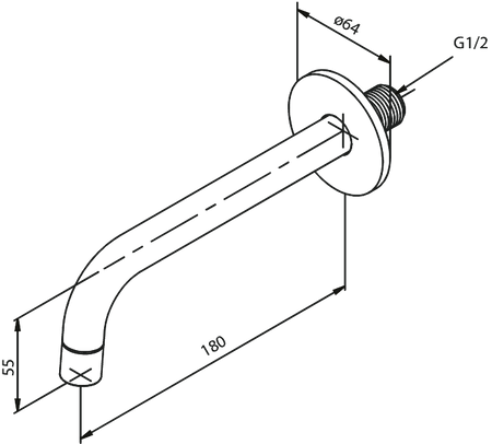 Wylewka baterii wannowej 180 mm chrom