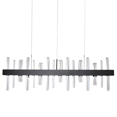 Lampa wisząca ARCTIC 100 cm - LED, czarna z kryształami