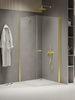Kabina prysznicowa NEW SOLEO LIGHT GOLD 1D kwadratowa U 80x80x195 szkło czyste 6mm Active Shield 2.0 - wsp. równoległy