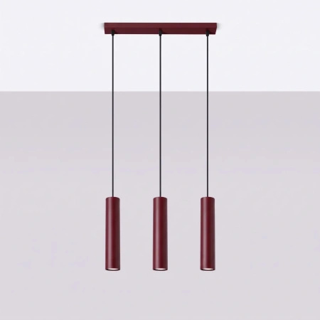 Lampa wisząca LAGOS 3L burgund