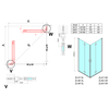 ZOOM kabina prysznicowa 700x700mm, wejście z rogu