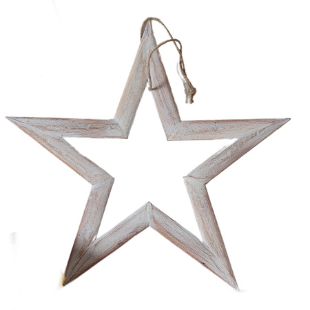 Priola Wooden Star White Medium 460x10x435mm
