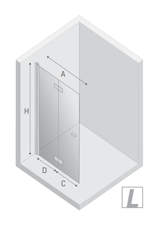 NZ2 Kabina prysznicowa NEW SOLEO walk-in L 70x195 szkło czyste 6mm Active Shield 2.0