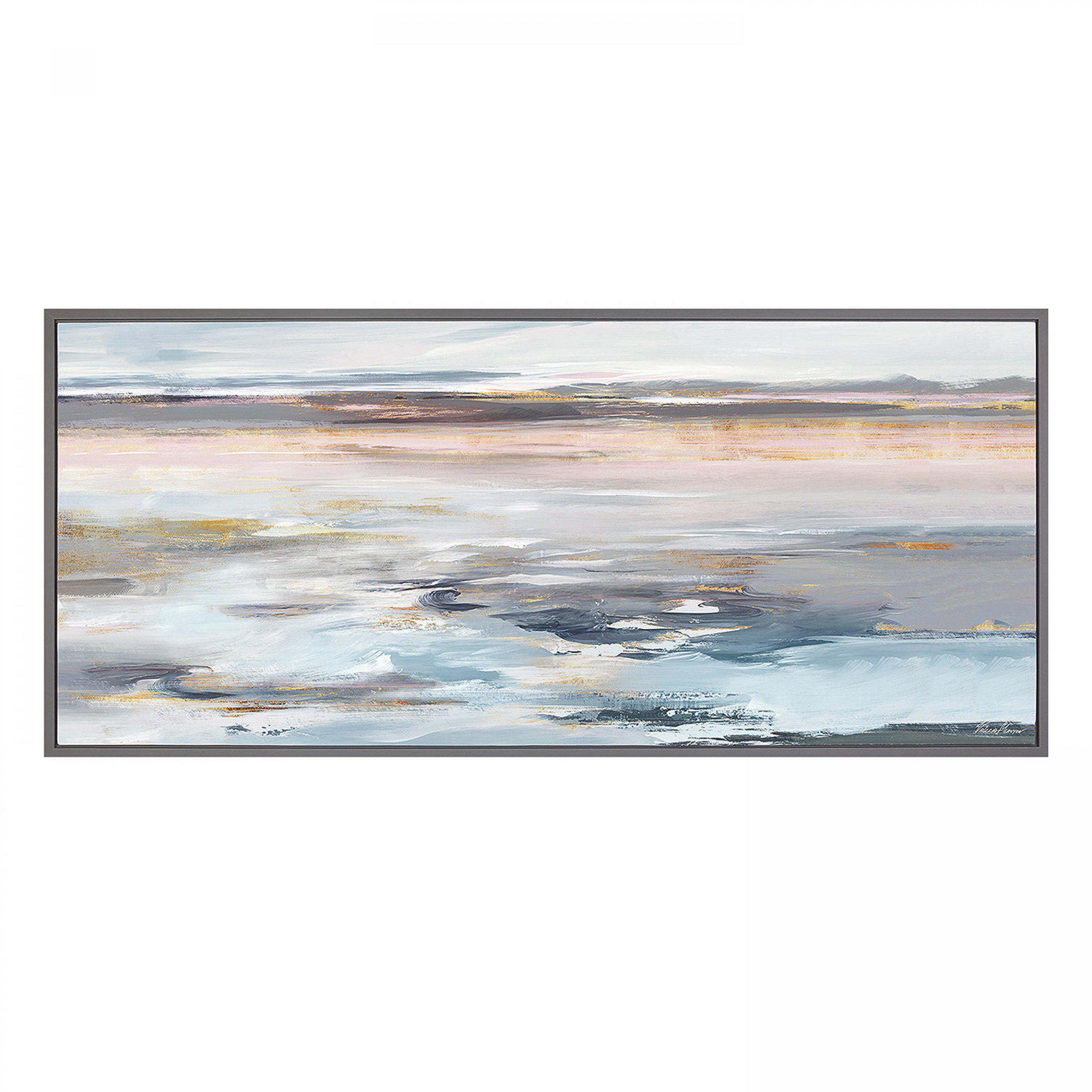Obraz w ramie „Even Tide” – niebieski, 134 × 3 × 59 cm