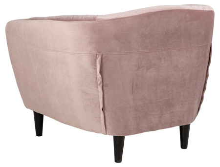 Fotel Ria – tkanina Vic Dusty Rose 18, nogi z drewna kauczukowego czarne ACTONA
