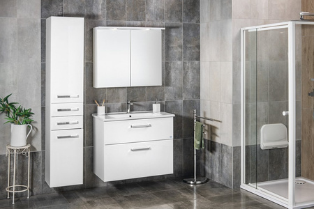 VEGA szafka umywalkowa 82x67,6x43,6cm, 2 szuflady, biała