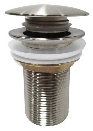 AURUM korek umywalkowy 5/4", klik-klak, stal nierdzewna mat