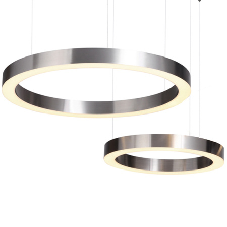 Lampa wisząca CIRCLE 2 60+80 cm - LED, ring nikiel szczotkowany na 1 podsufitce