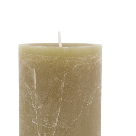 Pillar Candle Rustic Olive (2pk) 70x70x130mm