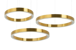 MOOSEE lampa wisząca RING 60 + 80 + 80 złota na jednej podsufitce