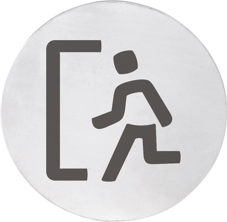 Tabliczka "EXIT", średnica 75mm, stal nierdzewna