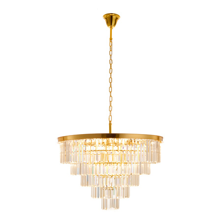 Lampa wisząca SPLENDORE 80 cm - żyrandol złoto-kryształowy