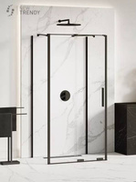 KABINA SMART BLACK PROSTOKĄTNA PRZYŚCIENNA 120x80x200 CZYSTE 8mm ACTIVE SHIELD