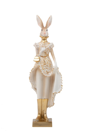 Figurka dekoracyjna SHP RABBIT beżowa /   złota