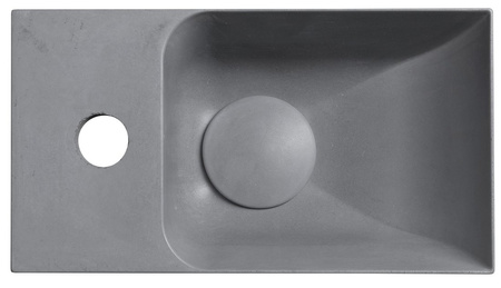 PICCOLINO umywalka betonowa, 30,8x17cm, bateria z lewej strony, szary mat