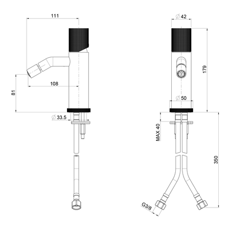 ULTRATAP bidetowa bateria bez odpływu, chrom