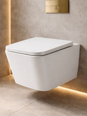 Miska WC z deską VORTEX wisząca owalna biały połysk GRAVIS TR2216R